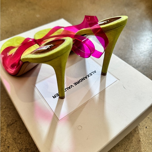 Alexander Vauthier - Suede Lime Slipper Crystal Thong Heel 
Size 37 - Picture 4 of 5